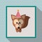 cute festive animal with party hat image