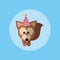 cute festive animal with party hat image