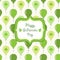 Cute festive background with ballons and clover on white background. Happy Saint Patrick`s Day card.