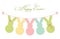 Cute festive Easter bunting as polka dots bunnies