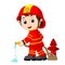 Cute fireman cartoon