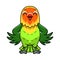 Cute fischer love bird cartoon