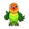 Cute fischer love bird cartoon giving thumb up