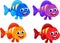 Cute fish cartoon collection set