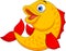 Cute fish cartoon waving