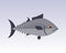 Cute fish gray cartoon funny swimming graphic animal character and underwater ocean wildlife nature aquatic fin marine