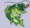 cute fishing sport bass fish. isolated cartoon animal illustration. Flat Style Sticker Icon Design Premium Logo vector. Mascot