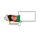 Cute flag afghanistan Scroll cartoon character Thumbs up with board