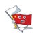 Cute flag china Scroll cartoon character style with standing flag