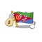Cute flag eritrea cartoon character smiley with money bag