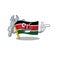 Cute flag kenya character smiley mechanic cartoon
