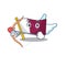 Cute flag qatar Scroll Cupid cartoon character with arrow and wings