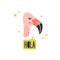 Cute flamingo head vector illustration. Design element, clipart