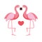 Cute Flamingo Love Background Vector Illustration