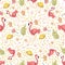 Cute flamingo seamless pattern design, tropical background. Textile, fabric, scrapbooking