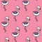 Cute flamingo seamless pattern with pink background