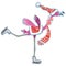 Cute flamingo skates Christmas and Happy New Year sticker