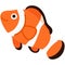 Cute flat color orange Clownfish