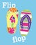 cute flip flop chapel girls vector art print