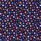 Cute floral seamless pattern with flowers and fruits. Scandinavian style design. Folk background