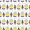 Cute floral seamless pattern in white, yellow and gray colors of the year 2021. Trendy vegetal pattern with flowers