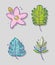 Cute flowers collection cartoons