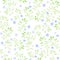 Cute flowers, wild herbs, meadow grasses. Pastel ditsy repeating pattern. Watercolour