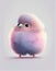 Cute fluffy baby bird on grey background, AI-generated