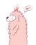 Cute and fluffy cartoon kawaii llama