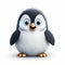 Cute Fluffy Penguin Icon In Realistic 3d Animation Style
