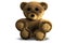 Cute fluffy stuffed bear 3d render illustration