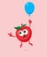 Cute flying apple mascot