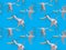 Cute Flying Dinosaur Pterodaustro Cartoon Background Seamless Wallpaper