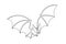 Cute flying long-eared bat, bloodsucker, symbol of vampire, midnight & halloween holiday