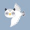 Cute Flying Snowy Owl as Arctic Animal Vector Illustration