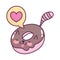 Cute food donut talk bubble sweet kawaii cartoon isolated design