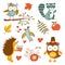 Cute forest animals colorful collection