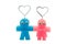 Cute Forever Love Couple Doll Magnetic Isolated/ White Background