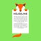 Cute fox cartoon carry blank text template in flat style