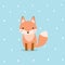 Cute fox cartoon character.