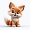 Cute Fox Cartoon Png Vector 3d Illustration - Pixar Style
