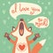 Cute fox confesses his love.