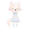 Cute fox girl print. Sweet animal baby