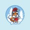Cute fox with santa Hat Christmas Vector