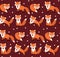 Cute fox seamless pattern. Foxy endless background, texture.