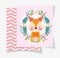 Cute fox wreath flowers baby shower card