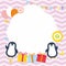 Cute Frame / Border with Adorable Penguin Vector