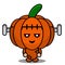 Cute Frankenstein orange pumpkin mascot