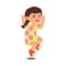 Cute Freckled Girl Jumping with Joy and Excitement Vector Illustration