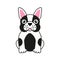 Cute French bulldog. Design for greeting card